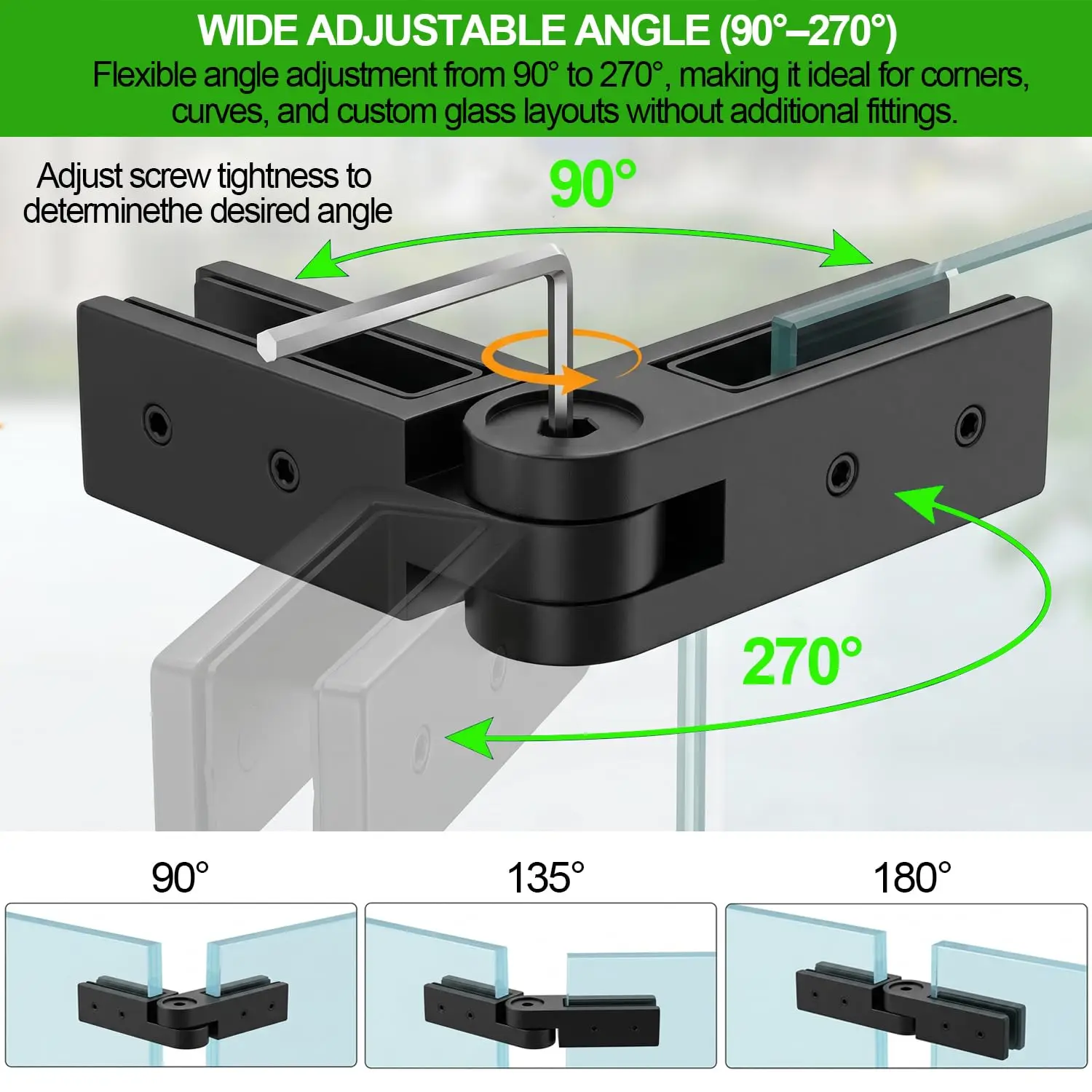 304 Stainless Steel Clamp for Tempered Glass Panels Used in Public Facilities Hotels and Multi-Family Housing Projects