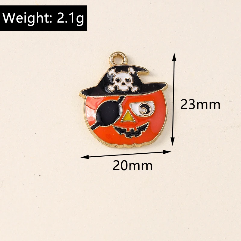 10Pcs Creepy Halloween Charms Cat Bat Spider Skeleton Pumpkin Ghost Pendants for Dangle Earrings Bracelet Necklace DIY Jewelry