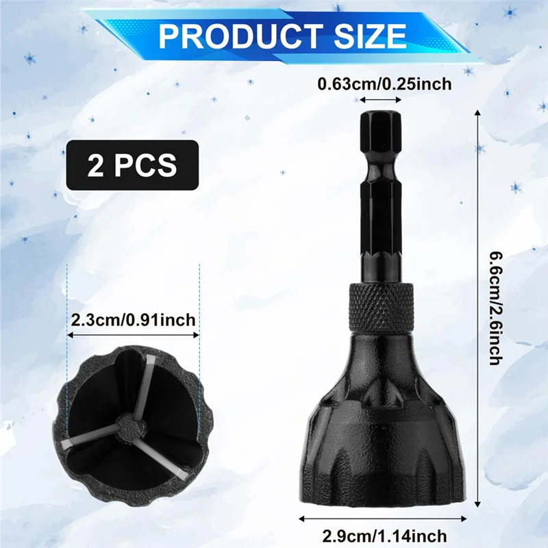 A43F-2Pcs أداة إزالة الأزيز الخارجية، 1/4 بوصة عرافة عرقوب أداة إزالة الأزيز الروتاري إزالة لدغ الشطب مثقاب الخشب