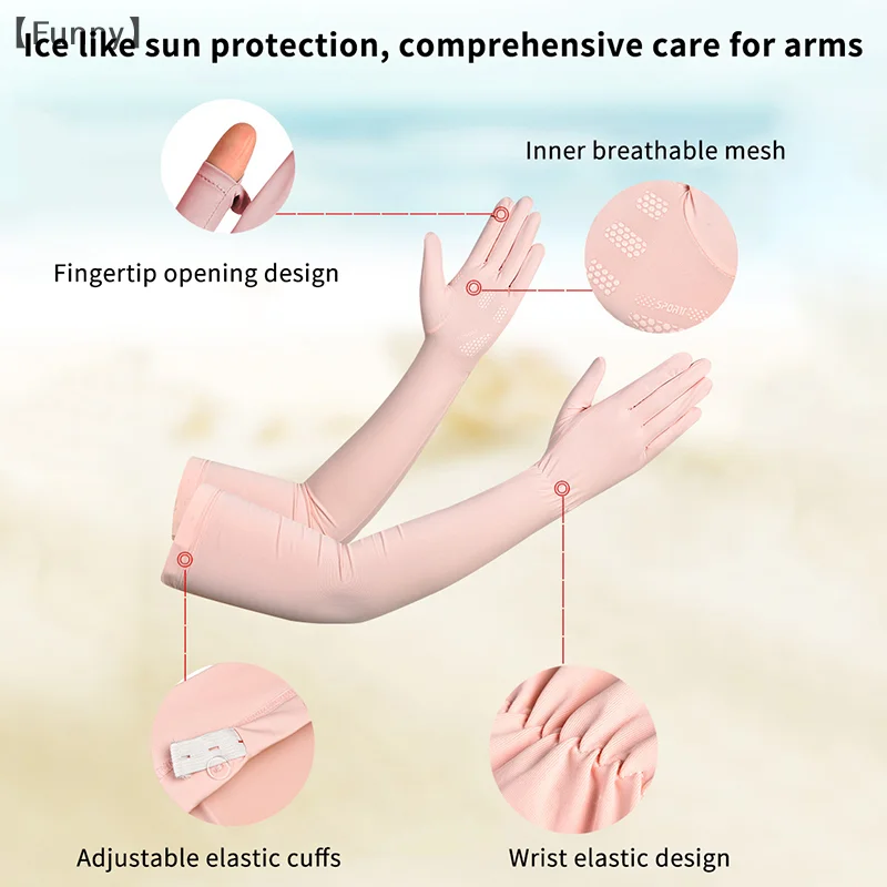 Sunscreen Gloves Anti-Ultraviolet Summer Arm Protector All-In-One Driving Ice Silk Sleeve Cover Outdoor Cycling Sleeves ﻿