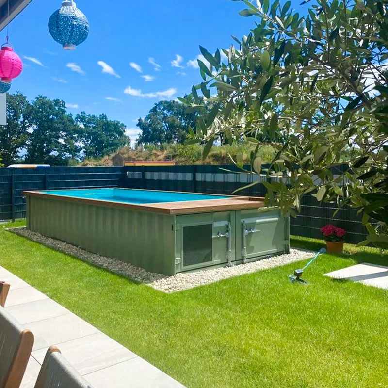 20ft الألياف الزجاجية فوق الأرض حاوية المنزل حمام سباحة مع نافذة 18ft 40ft الجاهزة في الهواء الطلق الحاويات حمام سباحة