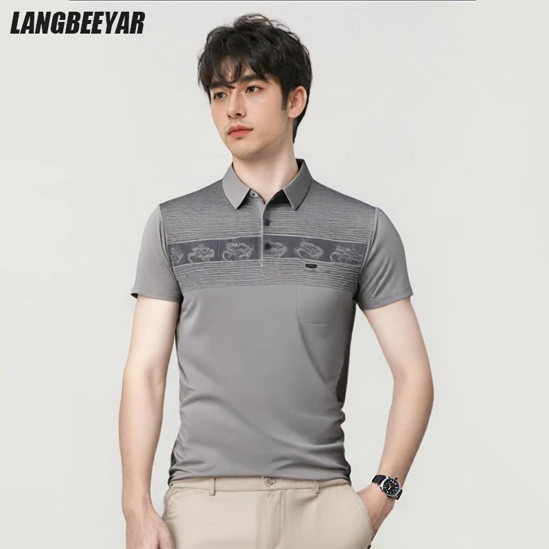 

Top Grade Designer Polo Shirt Men Summer New Business Brand Short Sleeve Plain Casual Tops Luxury Stretch Fashions Men Clothes
