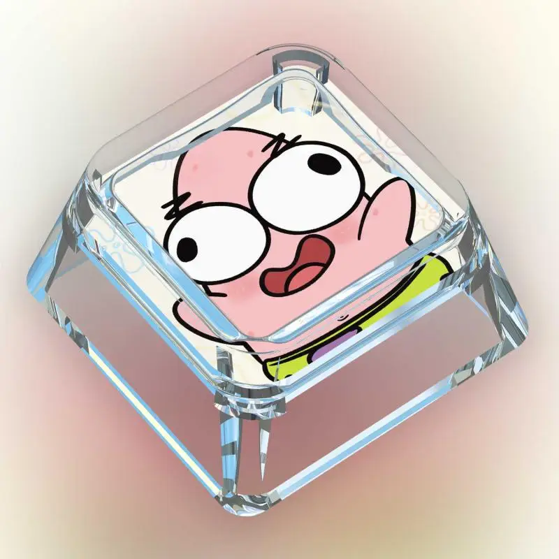 Bonito dos desenhos animados keycap bob esponja calças quadradas patrick estrela cruz teclado mecânico único transparente wooting translúcido keycap