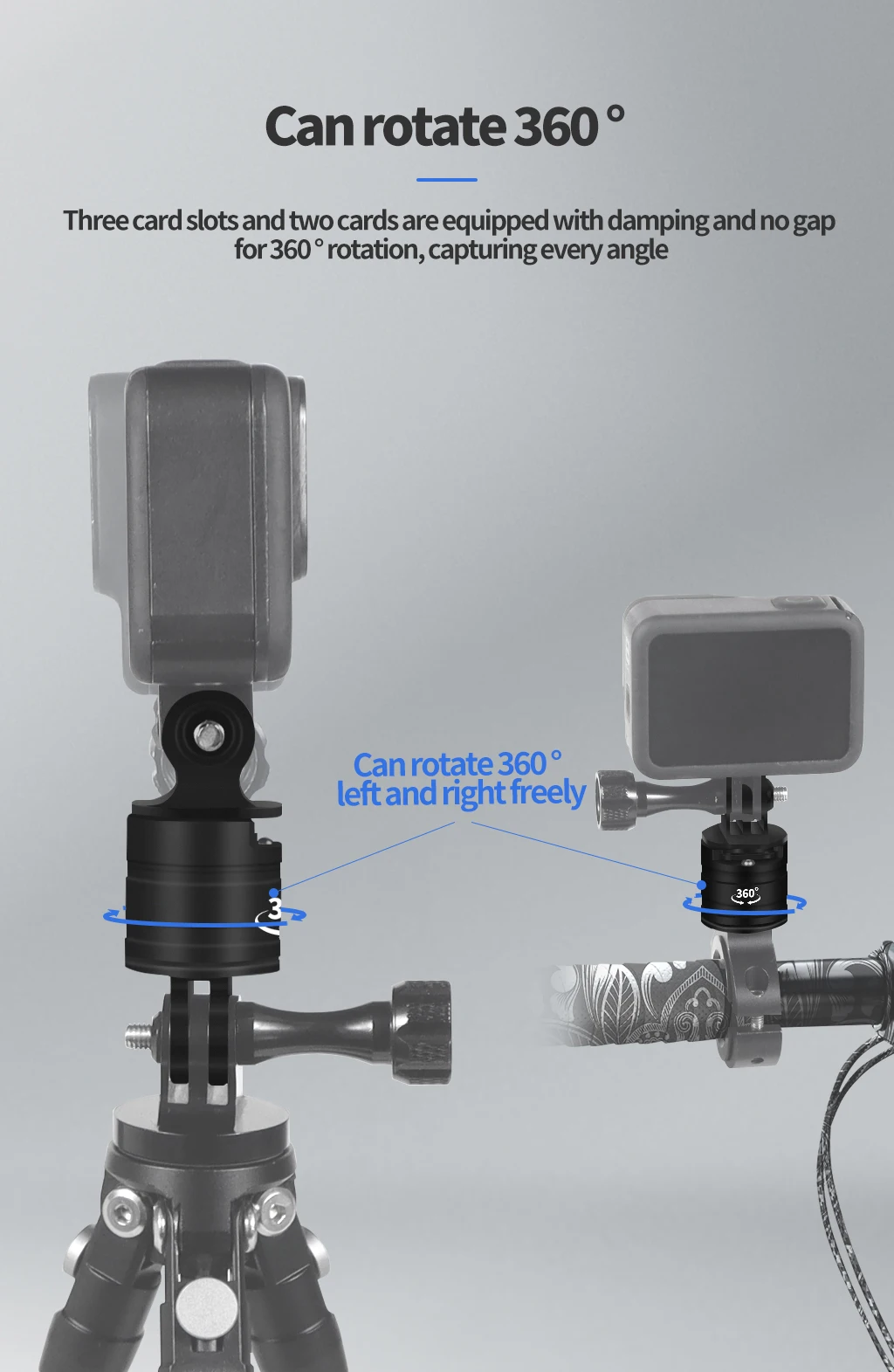 360 Grad drehbarer drehbarer Stativhalterung-Adapterhalter für GoPro 13 12 Insta360 Verlängerungsarmhalterung Action-Kamera-Zubehör – Detail 12