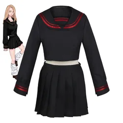 Anime Tokyo Revengers Cosplay Costume Yuzuha Shiba Dress School Uniform Black Sailor Suit Skirt Set Halloween Performance Cloth