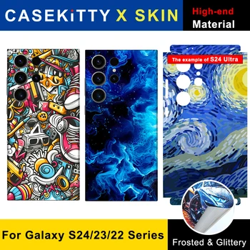 CASEKiTTY スキンギャラクシー S24 ウルトラバックフィルムサムスン S23 ウルトラステッカー S22 プラス保護デカールラップスクリーンプロテクターケースなし