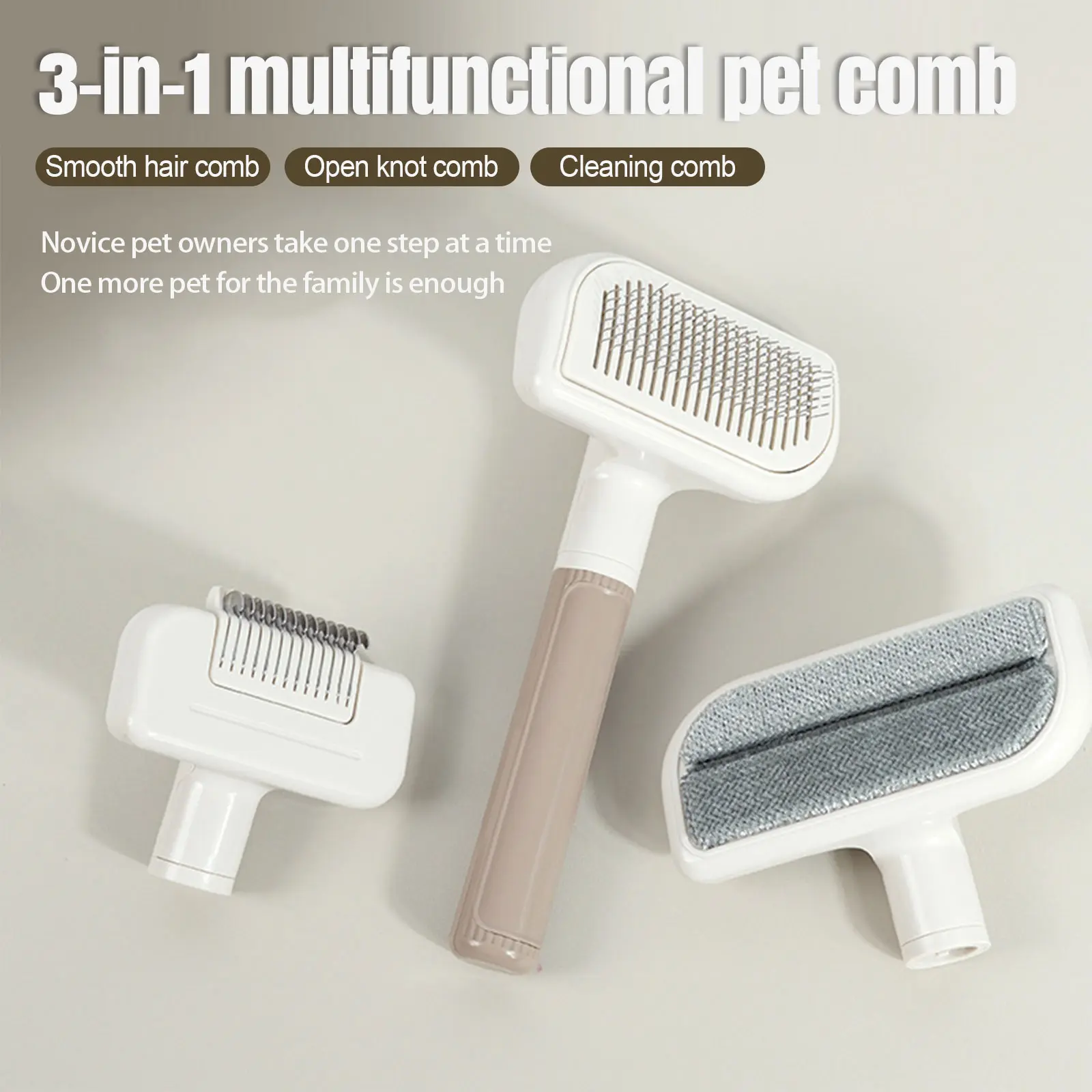 3-In-1 Pet Grooming Comb Home Cleaning Fur Remover Brush For Dogs Cats Multi-Functional Shedding Tool For Furniture Carpet