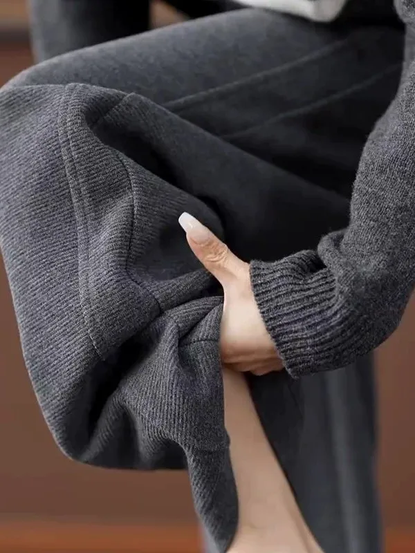 Thickened Banana Pants Women's Autumn Winter Slimming Casual Narrow Version Scythe Wide Leg Pants Lazy Loose Feeling Pants