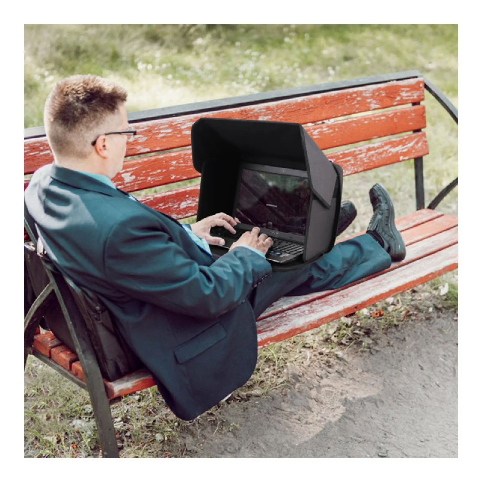 Foldable Laptop Sun Shade Shield 12-16inch Multi-functional Laptop Sunshade Bag Working Outside