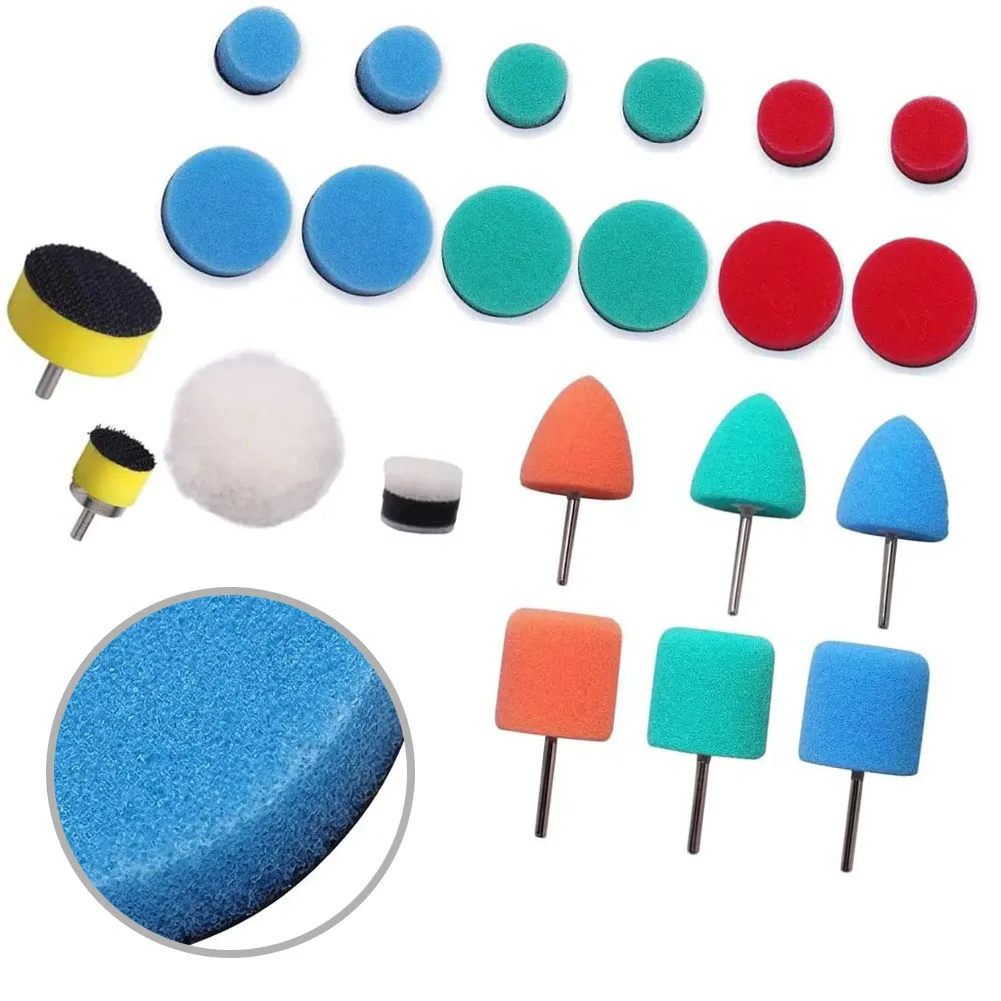 22x Polishing Pad Buffing Polishing Pads Car Details For Detailing For Mini Polisher Waxing Headlight Bumper Restoration Tool