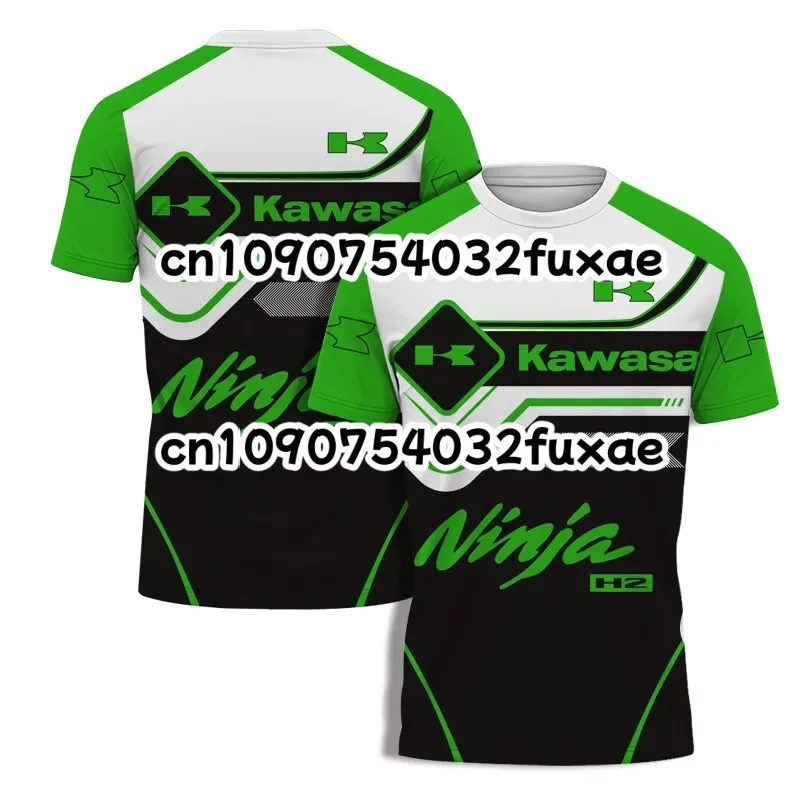 

Kawasaki Men's T-shirt New Outdoor Fashion Motorcycle Riding T-shirt 3D Printed Casual Sports Quick Drying Short Sleeve