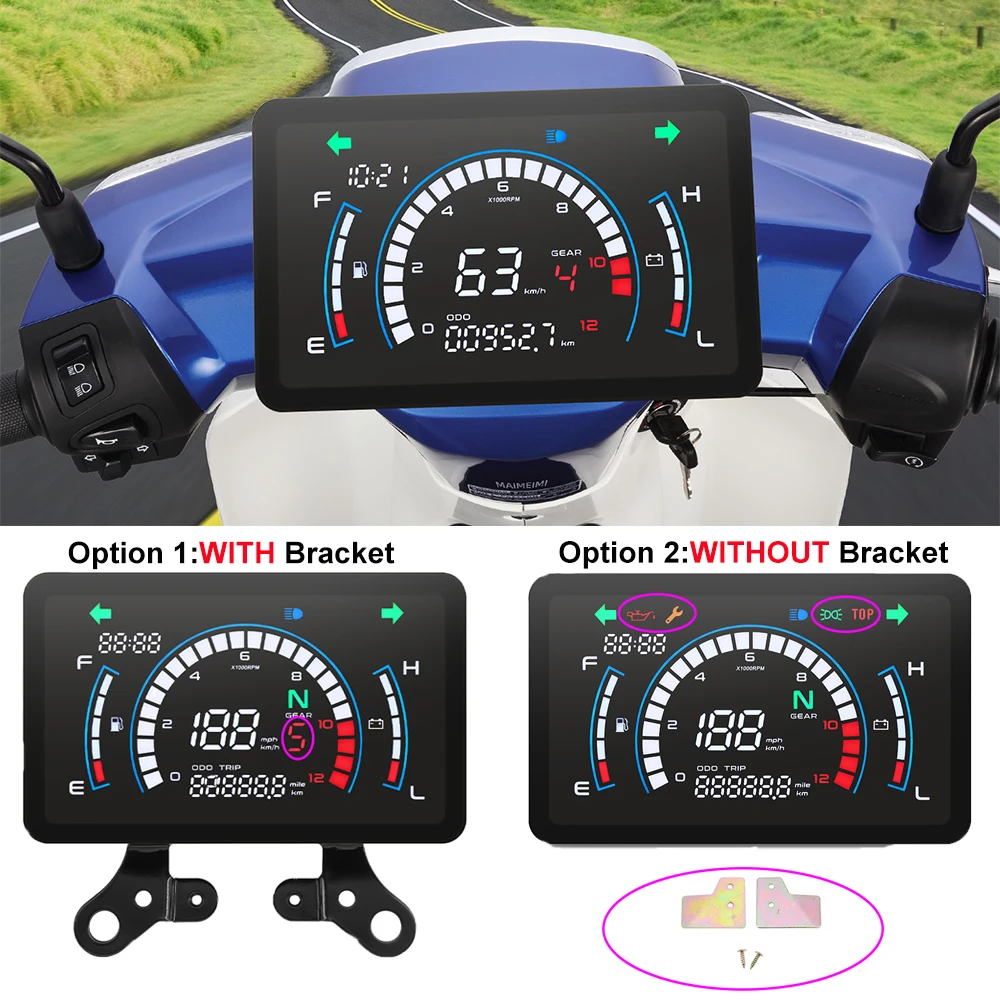 EX5 Motobike MAX Speed Instruments Dashboard With Bracket Universal WaterProof For Honda EX5 Dream /EX5 Ipowed Full DIGITAL