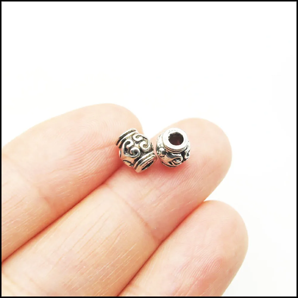New Charms Tibetan Silver Color Lovely Tiny Heart Flower Tube Circle Spacer Beads DIY J016