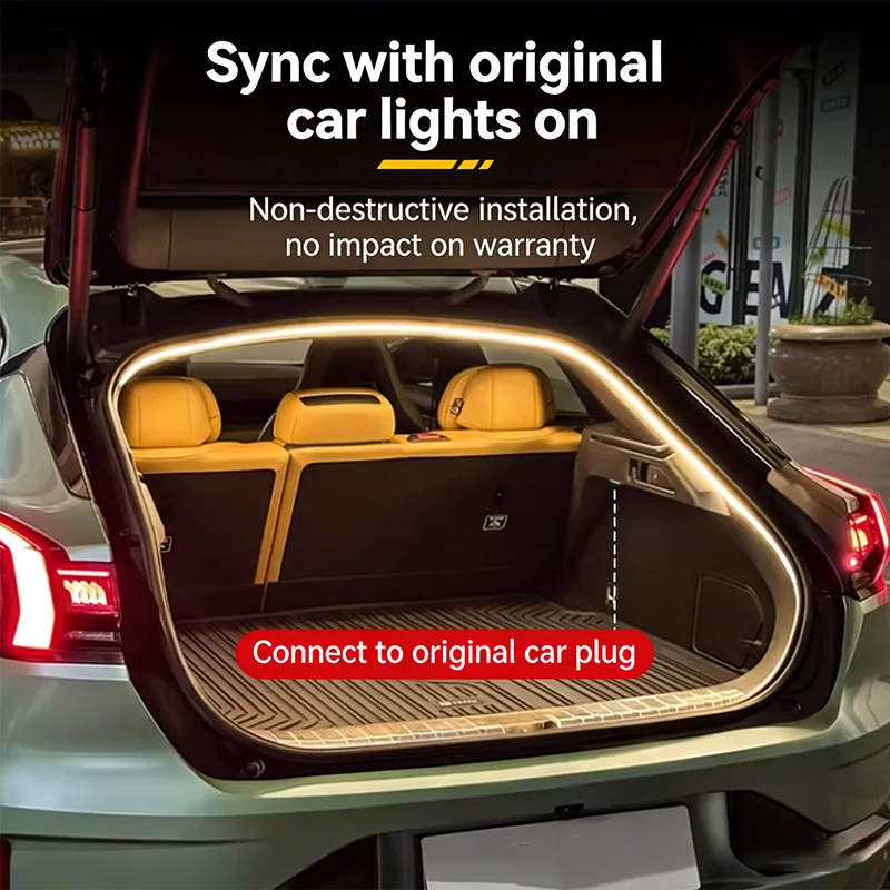 

LED Rear Trunk Light Bar For Zeekr SUV 001 009 X White Warm White Car Trunk Modified Atmosphere Lamp Interior Light