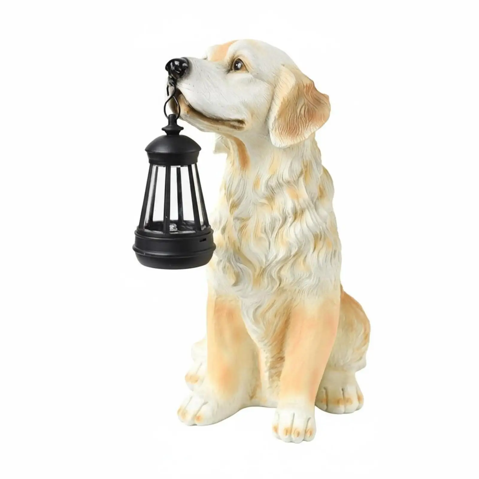 Hanging Lantern Dog Statue Realistic Texture Resin Pet Figurine Courtyard