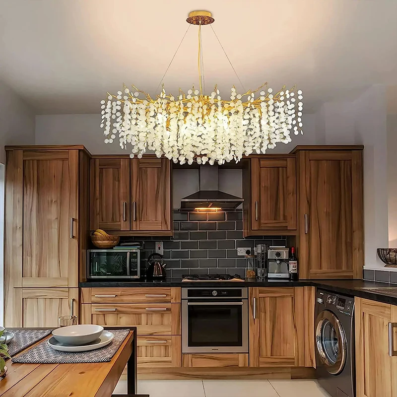 Lustre en cristal de branche d'arbre, salon moderne, salle à manger, hall d'entrée, entrée, cuisine, îlot, luxe, art déco, suspension