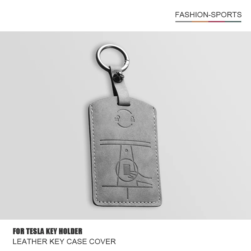 

Car Smart Remote Key NFC Card Case Cover Key Bag Shell Holder Protection Fob For Tesla Model 3 Model Y Model X Leather Keychain