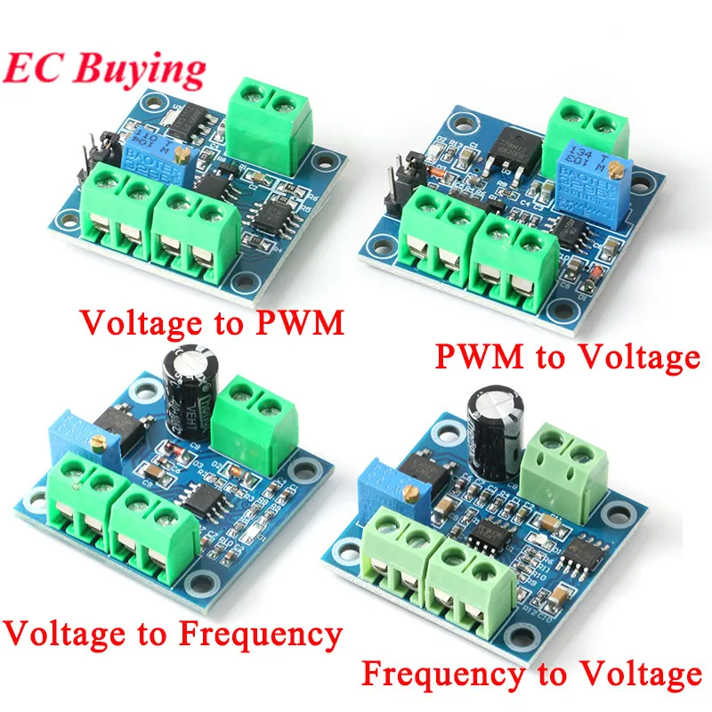 PWM Frequency to Voltage Converter Board Module 0-1KHz to 0-10V 0-10V to 0-10KHz Voltage to PWM Frequency 0-100% 0-5V Adjustable