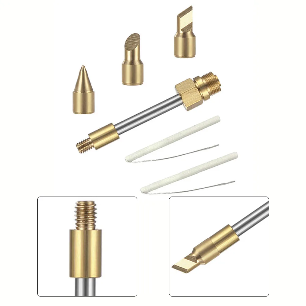 

6pcs/set 501 Wireless Interface Soldering Tip Plastic Handle USB Soldering Tip Soldering Tool 3in1 Desoldering Equipment