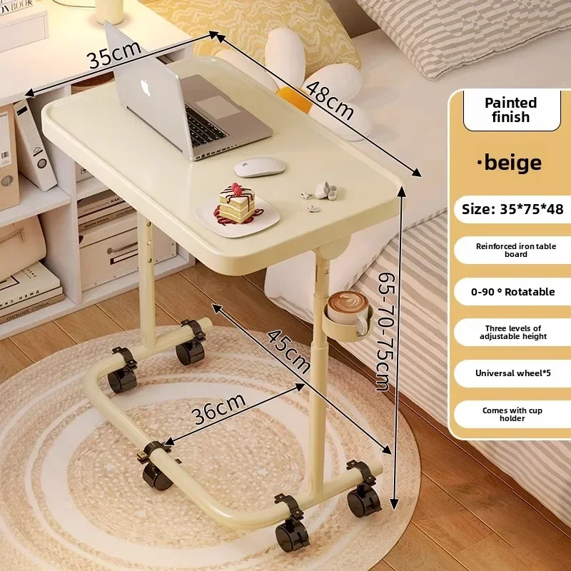 Exquisite Household GoodsBedside Table Removable Folding Computer Table Lifting Desk With Wheels Small Desk Living Room Sofa