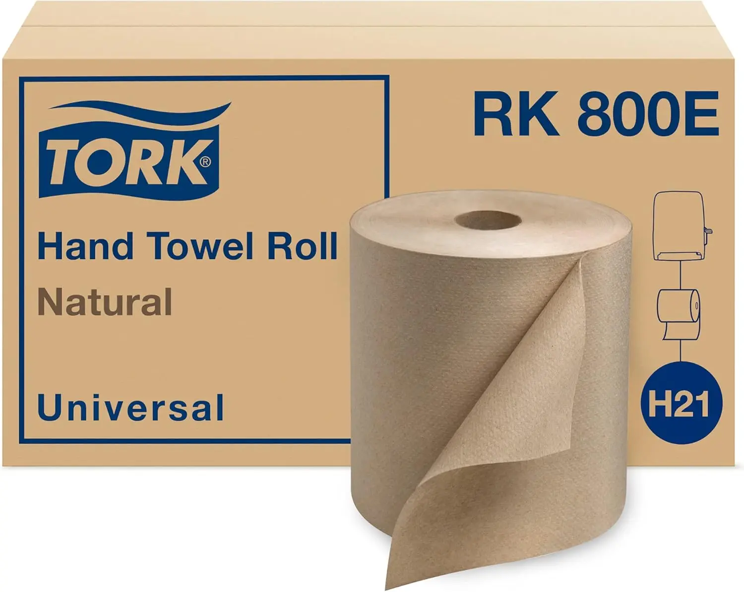 Paper Towel Roll Natural - Universal Hand Roll, Natural Paper Towels with Brown Tissues made of 100% Recycled Fiber,