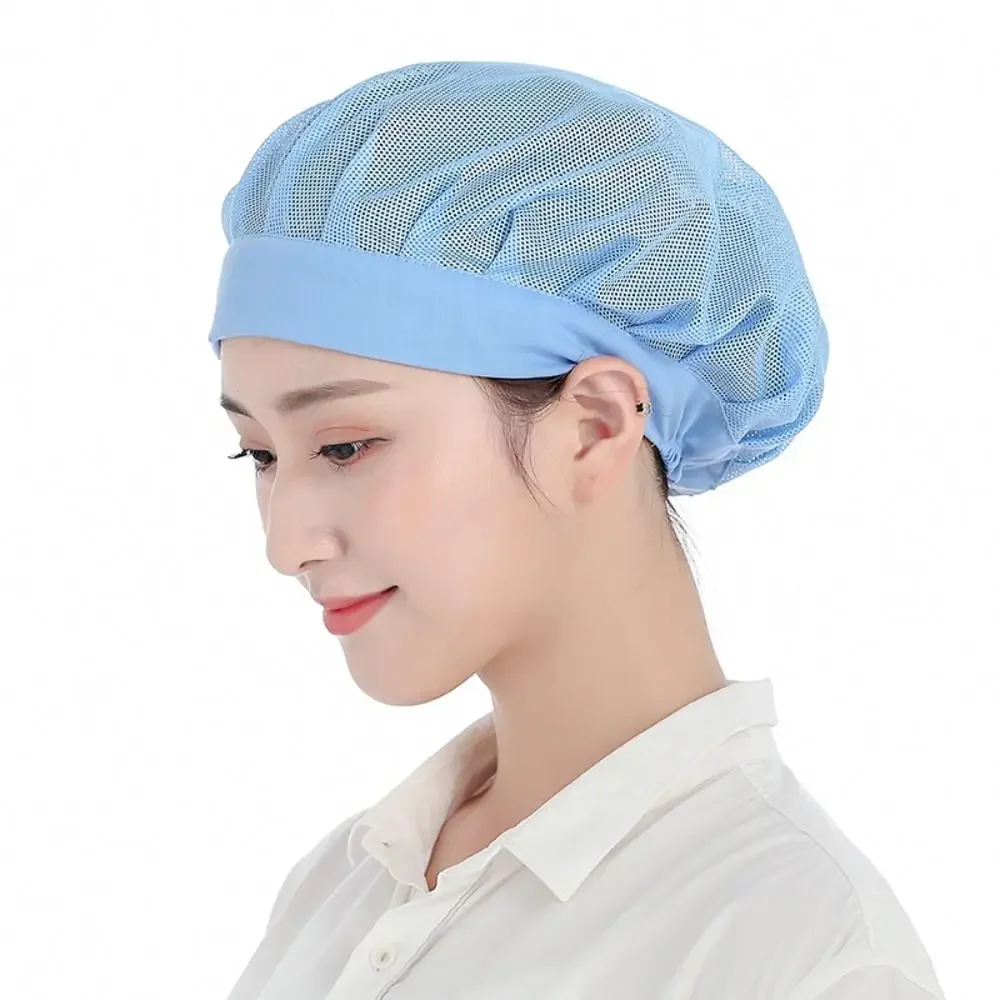 Unisex Cotton Chef Hat Dust Proof Kitchen Cooking Cap Food Service Hair Net Bundled Workwear Chic Hair Nets for Men And Women
