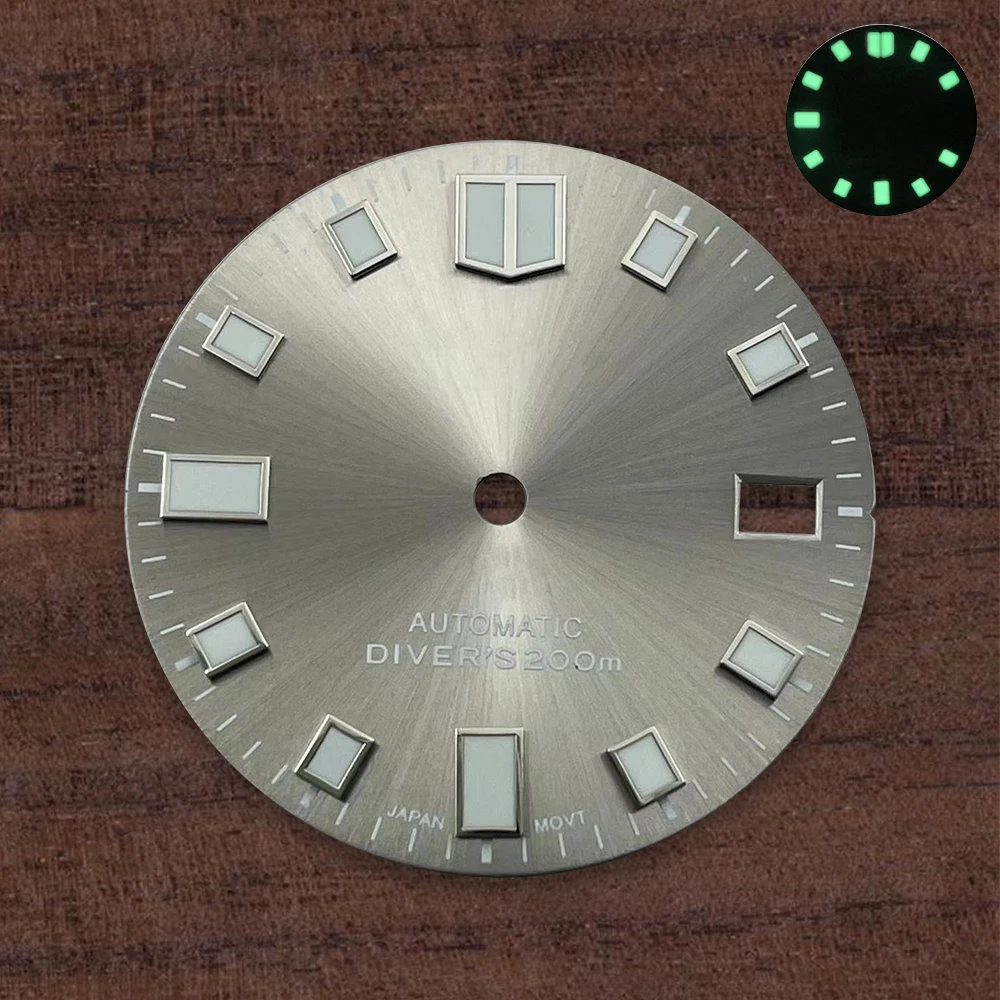28.5mm S Logo Dial Suitable For NH35/NH36/4R/7S Japanese Automatic Movement Watch Green Luminous Modification Accessories