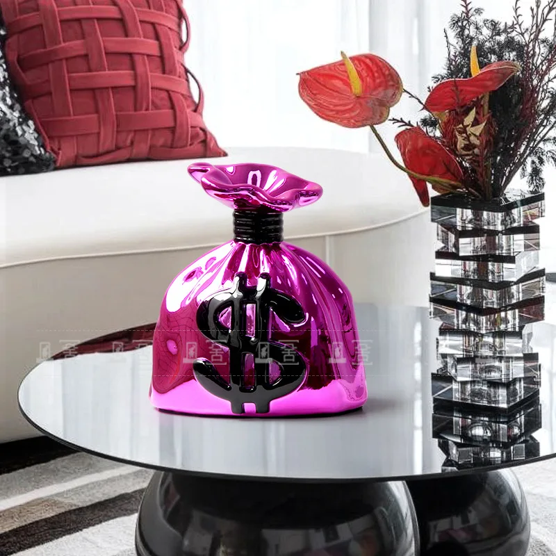 Modern light luxury simple style creative money bag ornament sales office hotel living room study desktop high-end handicrafts