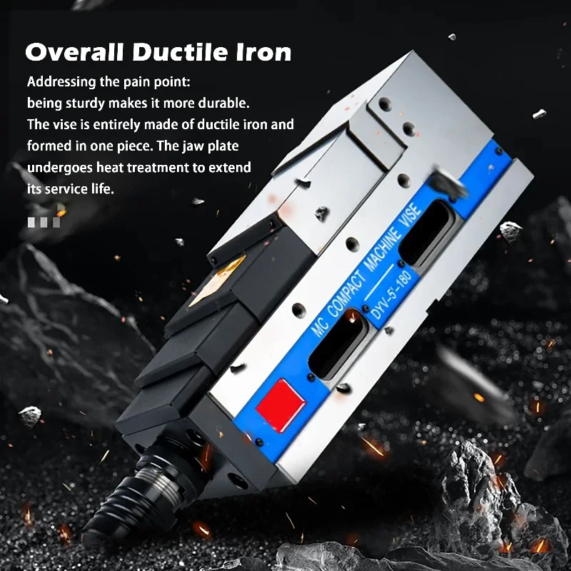 

5 Inch Precision Pneumatic Hydraulic Flat Mouth Vise 3000-6000KGF Hydraulic Vise for CNC Machining Centers