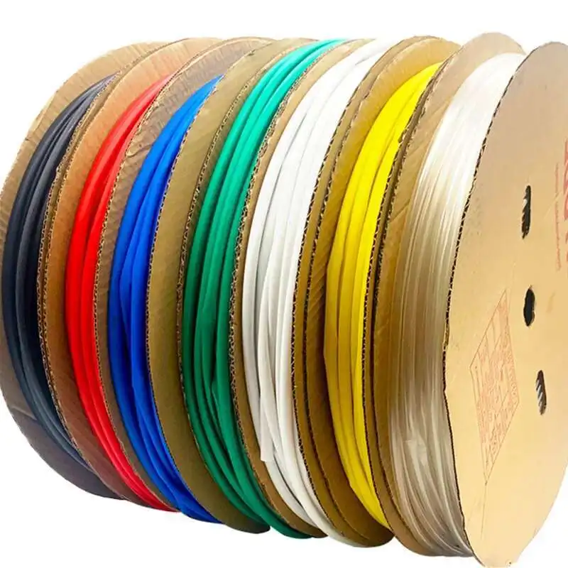 25 Meters Heat Shrink Tube 50mm Diameter 2:1 Polyolefin Cable Sleeve Insulating Colorful Red Yellow Blue Green Black Transparent