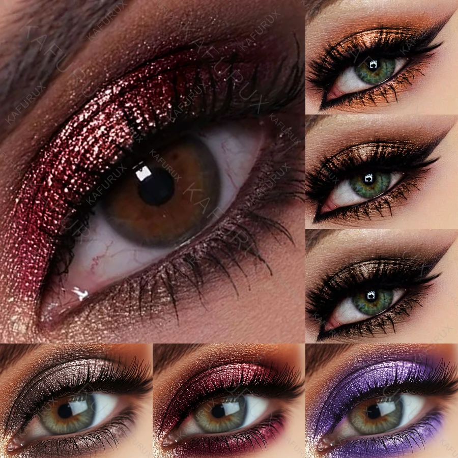 19 Farben Glitzer-Lidschattenstift Wasserfest Metallic Matt Nude Lidschatten Koreanisches Make-up Geschenke Lila Blau Braun Grün Kosmetik