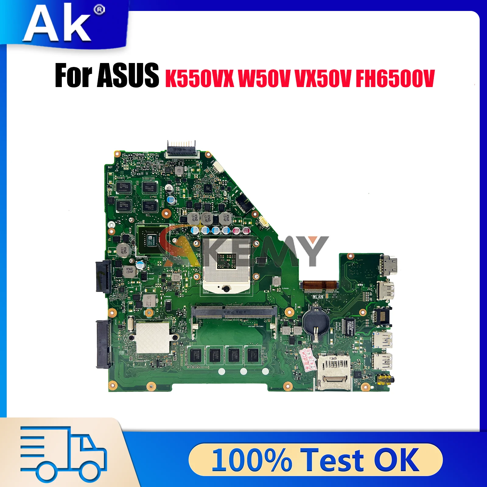 

X550VC Laptop Motherboard For ASUS VivoBook X550VX FH5900 FH6500V VX50V X550V X550VXK W50V K550VX Notebook Mainboard 100% tests