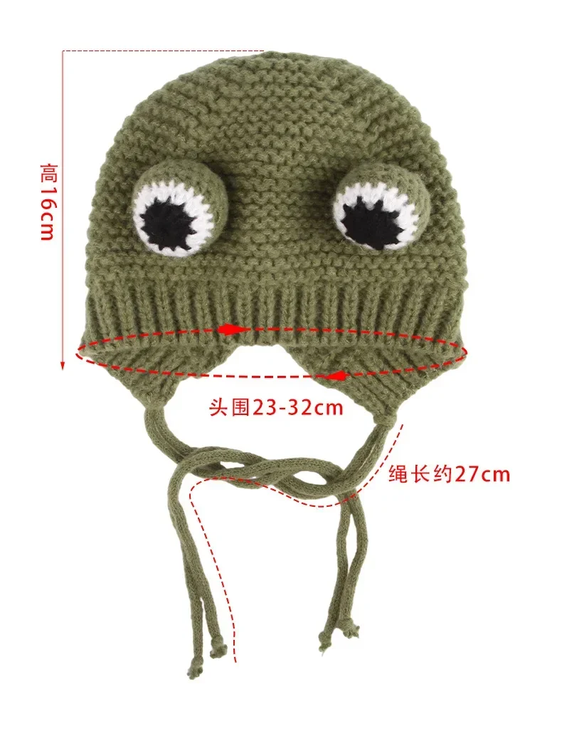 Autumn and Winter New Pet Head Covers with Large Eyes Warm Pet Dog Knitted  hat Woolen Hat Large Dog  Warm and Windproof Hat