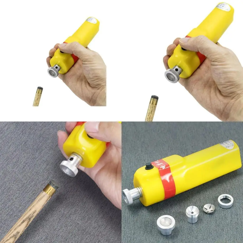 

U2JB Multifunctional Electric Cue Tip Polisher Billiards Cue Effective Repair Tool for Various Tip Types and Easy Operations