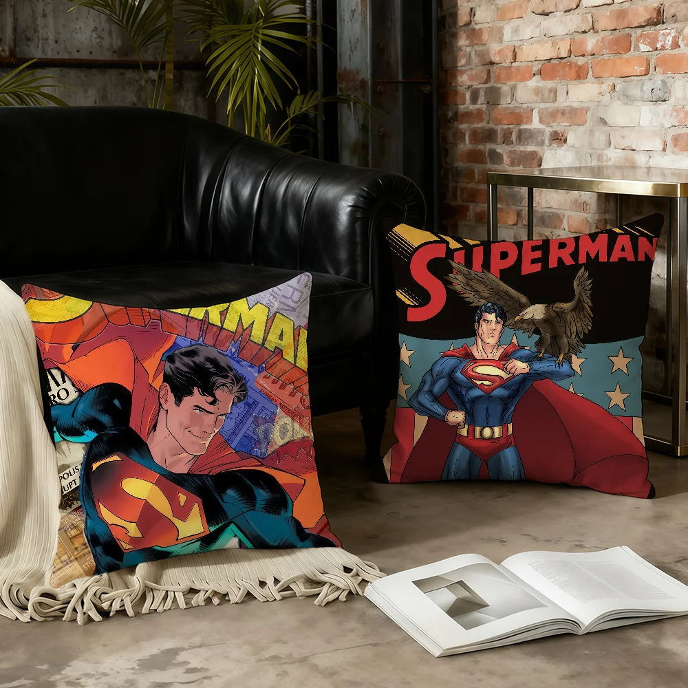 Fotografia 4: Capa de almofada Superhero S-Superman-ES Comics, presentes de aniversário, capa de almofada com zíper impressa em ambos os lados, pele macia