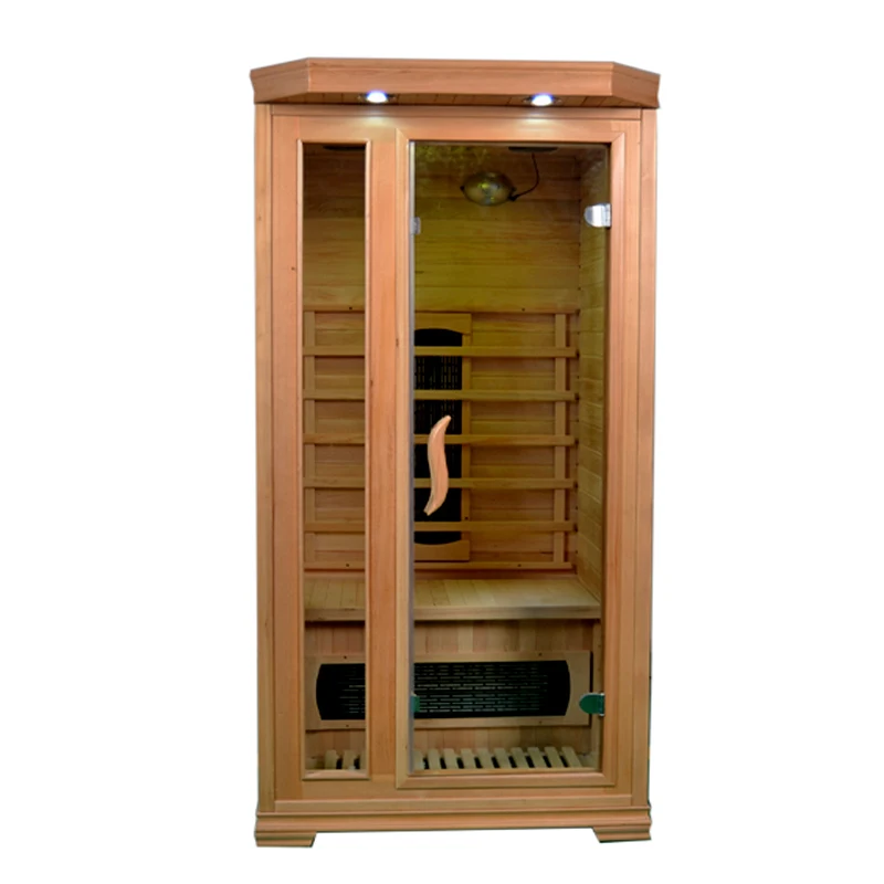 1 Person Fashion Cheap Price Bamboo Curtain Splint Infrared Heater Wooden Sauna Indoor