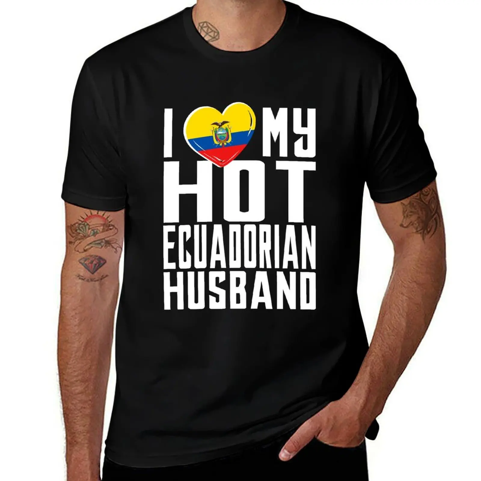 

i love my hot Ecuadorian husband. T-Shirt Odor Resistant Short Sleeve Top