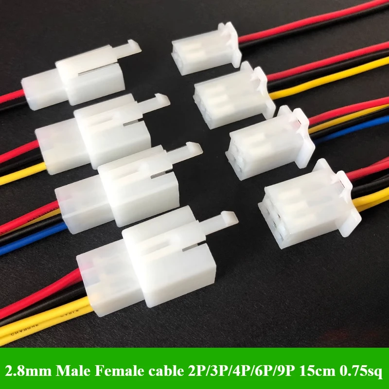 

10-30Sets 2.8mm 2/3/4/6/9 pin Automotive 2.8 Electrical wire Connector Male Female cable terminal plug Kits Motorcycle ebike car