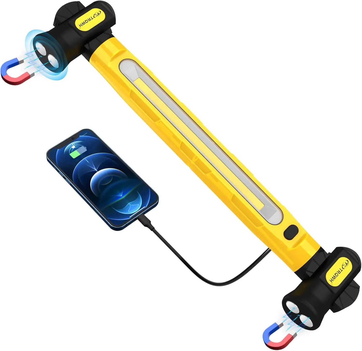 

Mechanic Work Light Under Hood, 3200LM Rechargeable LED Work Light Bar with Hooks and Magnets for Car Repair Garage Camping