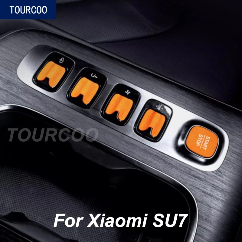 For Xiaomi SU7 Center Console Buttons Protective Stickers Suede Decorative Cover Stickers