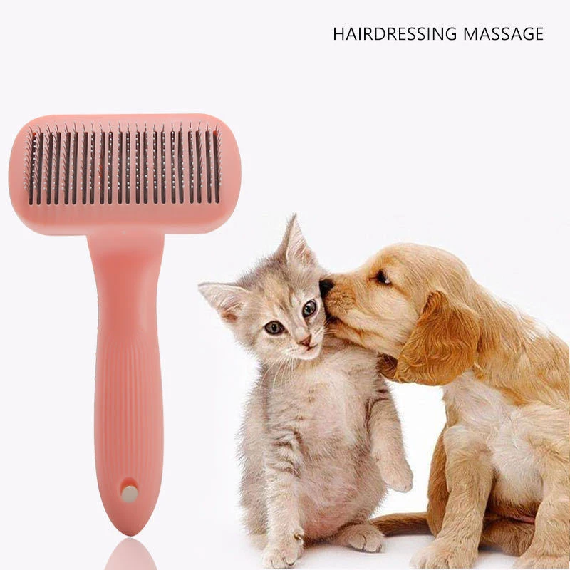 Self-Cleaning Slicker Brush for Dogs,Cats-Comb for Grooming Long Haired & Short Haired Dogs,Cats,Rabbits & More, Deshedding Tool