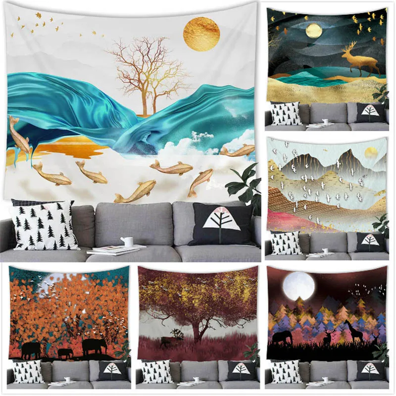 

Oil Painting Sun Tapestry Wall Hanging Oil Painting Sun Decor Tapestry Wall Hanging Party Home Decoration Background Wall Decor