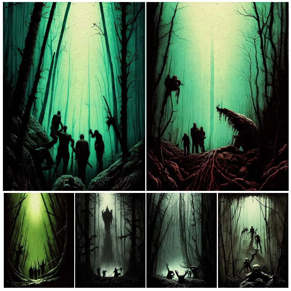 The Undead Forgotten Deep In The Forest Vintage Wall Art Canvas Painting Jungle Ghost Art Poster And Print Home Decor Unframed