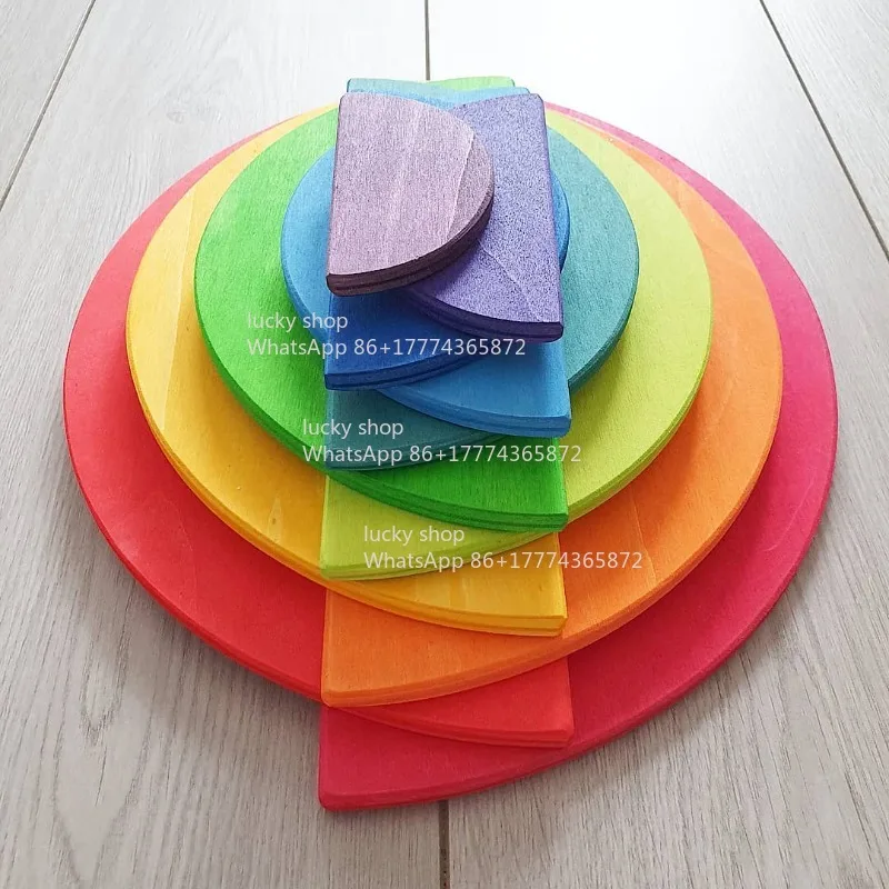 Rainbow Meniscus Building Blocks for Children, Construction Board Materials, Thickened