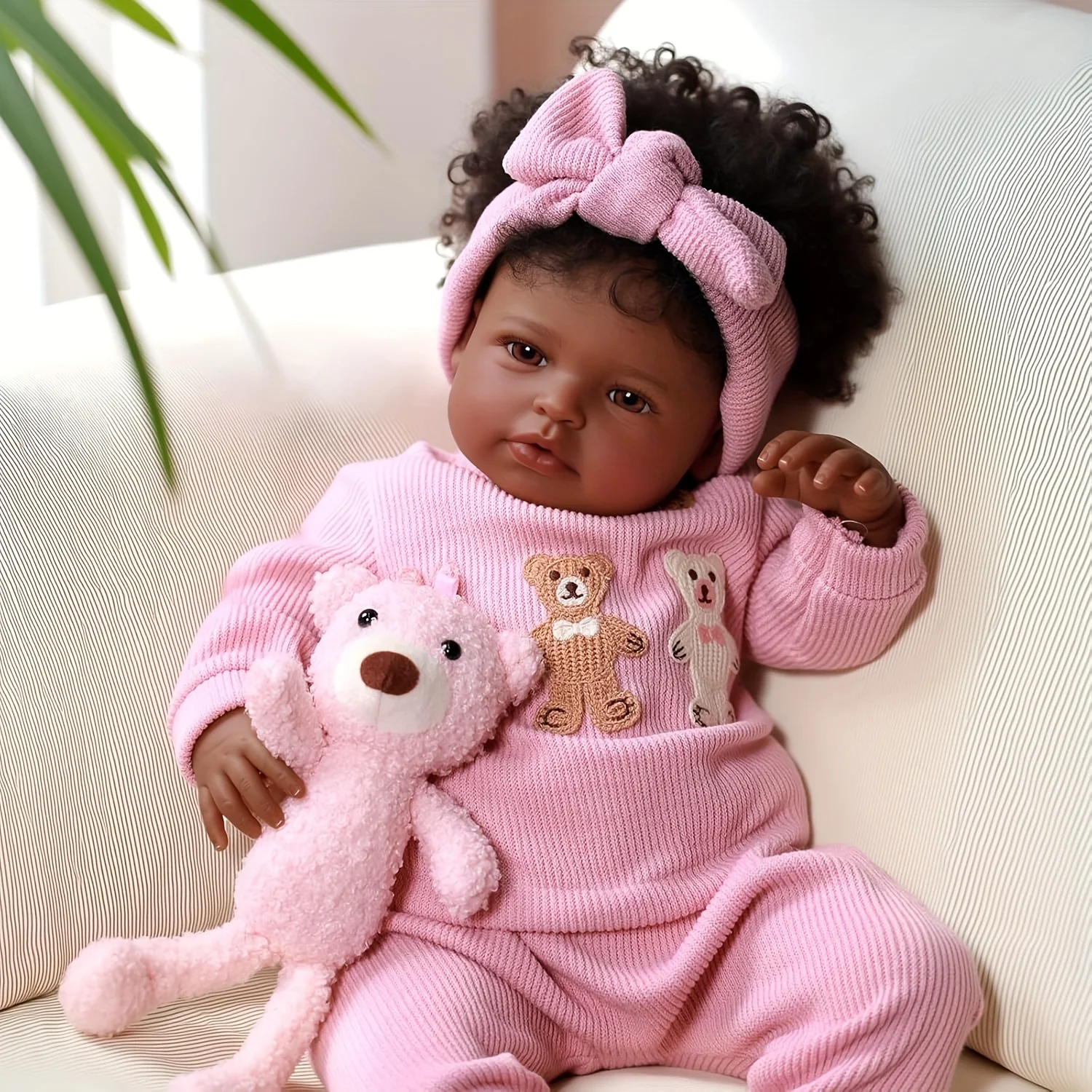 20 Zoll realistische wiedergeborene Babypuppen für Mädchen, weicher Vinyl- und Stoffkörper, niedliche Neugeborene mit Spielset für Kinder