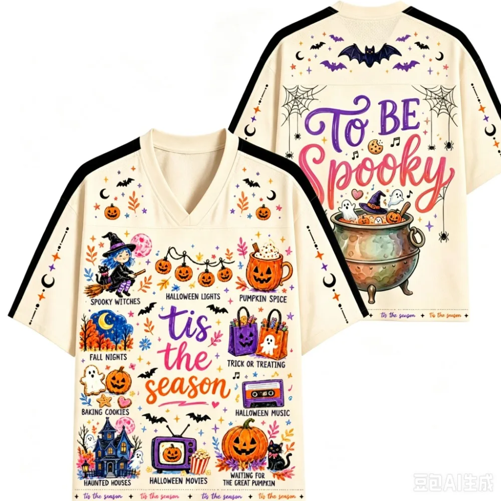 Halloween-Party 3D-gedrucktes Sport-T-Shirt mit V-Ausschnitt für Herren, schnelltrocknend und atmungsaktiv, für Outdoor, Streetwear, Freizeitkleidung, Eltern-Kind-Bekleidung – Detail 4