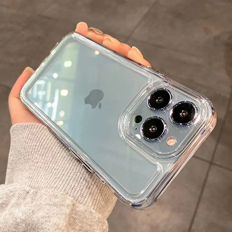 Funda transparente de lujo a prueba de golpes para iPhone, 11, 12, 13, 14, 15 Pro, X, XR, XS, Max, 7, 8 Plus