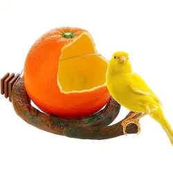 Schattige Vogel Papegaai Feeder Grappige Oranje Fruit Vorm Voedsel Water Voerbak Container Feeders Voor Kratten Kooien Coop Dierbenodigdheden
