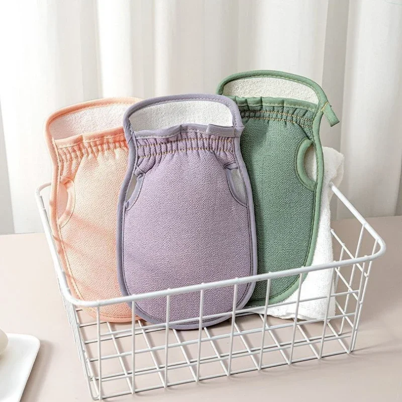 23*14cm Exfoliating Gloves Clean Up Quickly Shower Gloves Fine Sand Cleaning and Stain Removal Solid Color Simple Bath Scrubber