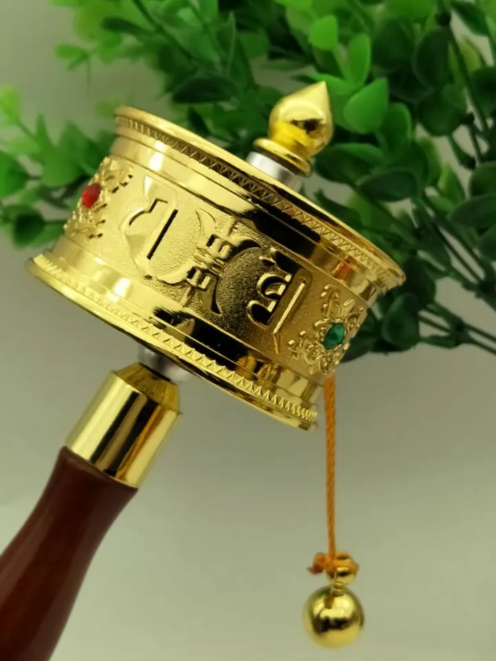Wholesale Buddhist article Greco-Buddhist Tibet Nepal Buddhism recite chant scriptures Rotating wheel prayer wheel + Lotus base